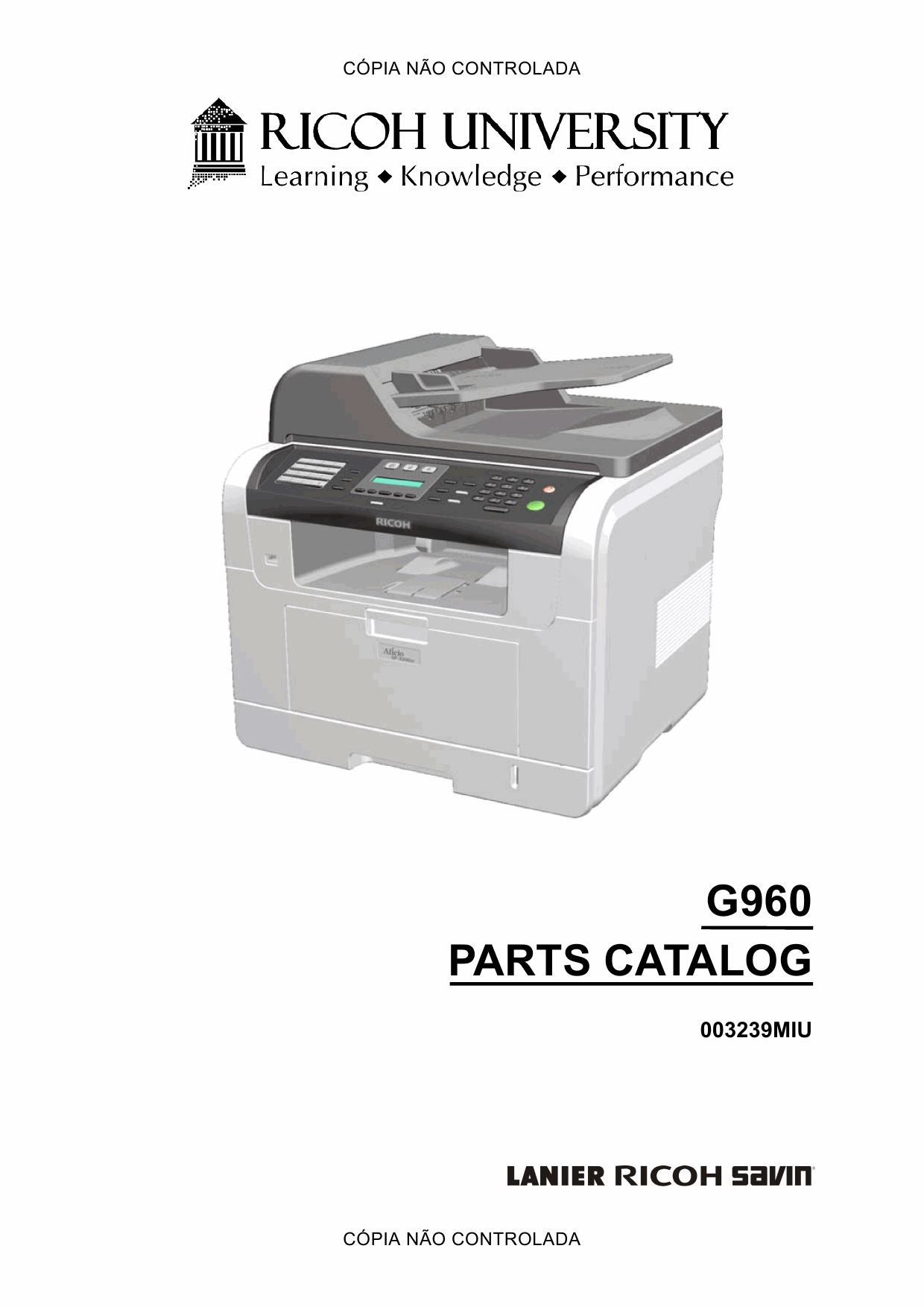 RICOH Aficio SF-3200SF G960 Parts Catalog-1